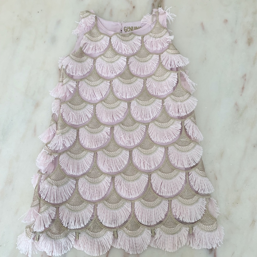 Pink and gold flapper dress